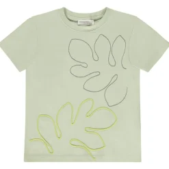 Korte mouwen T-shirt met cording en bladeren borduursels voor jongen