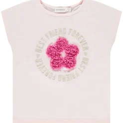 Korte mouwen T-shirt met 3D bloem effect voor meisjes