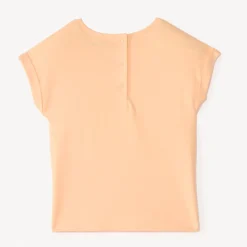 Korte mouwen T-shirt met een geborduurd bloemenpatch voor babymeisjes