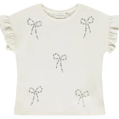 Korte mouwen T-shirt met fantasieknoop en ruches voor meisjes