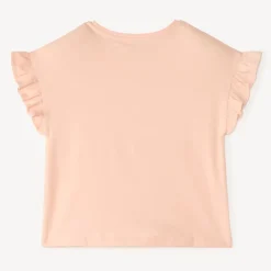 Korte mouwen T-shirt met flounces en bloemenprint meisjes