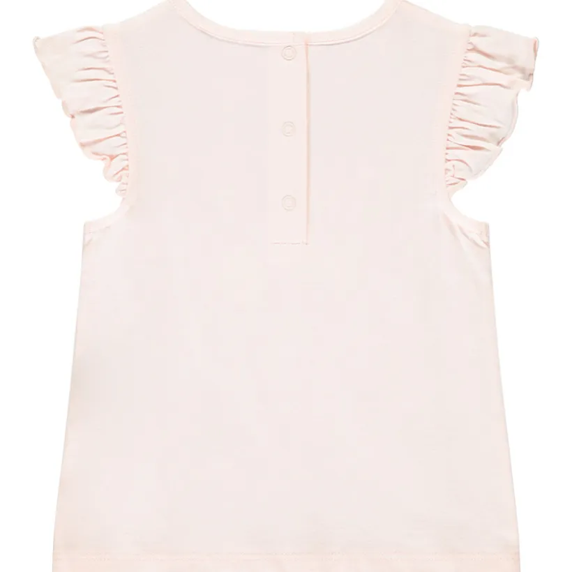Korte mouwen T-shirt met fluo glitterprint voor meisje