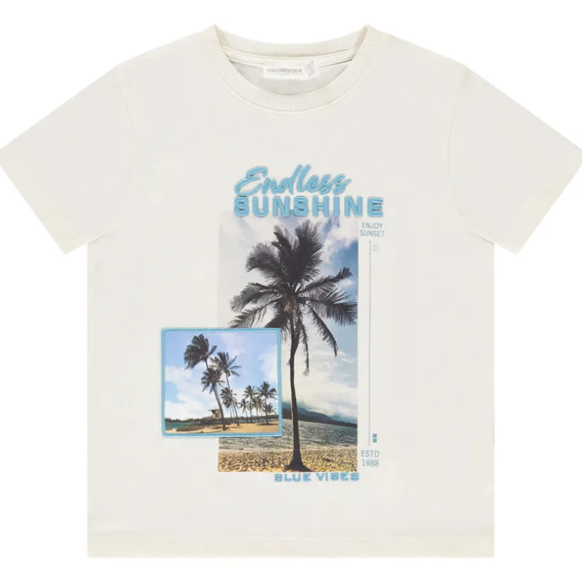 Korte mouwen T-shirt met fotoprint en borduursels voor jongen
