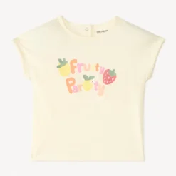 Korte mouwen T-shirt met fruitborduursel voor babymeisjes