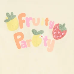Korte mouwen T-shirt met fruitborduursel voor babymeisjes
