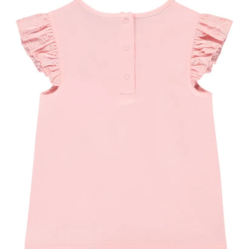 Korte mouwen T-shirt met geborduurde zak voor baby meisje