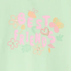 Korte mouwen T-shirt met glinsterende fantasieprint voor babymeisjes