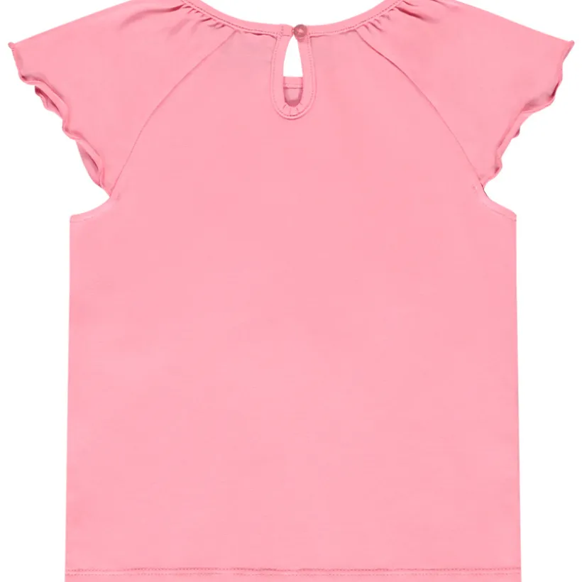 Korte mouwen T-shirt met haakbloem meisjes