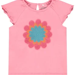 Korte mouwen T-shirt met haakbloem meisjes