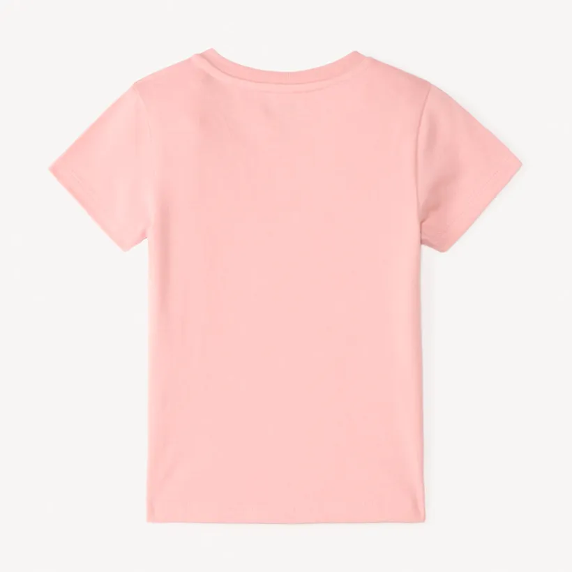Korte mouwen T-shirt met hartjesborduring voor babymeisjes