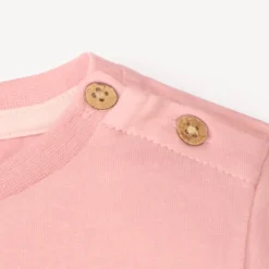 Korte mouwen T-shirt met hartjesborduring voor babymeisjes