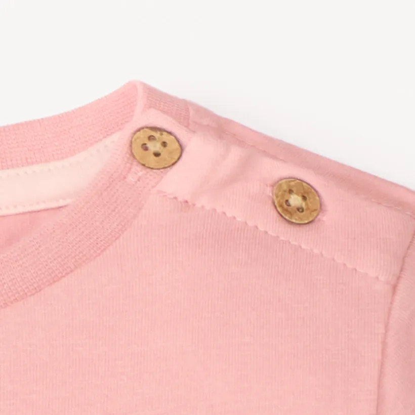 Korte mouwen T-shirt met hartjesborduring voor babymeisjes