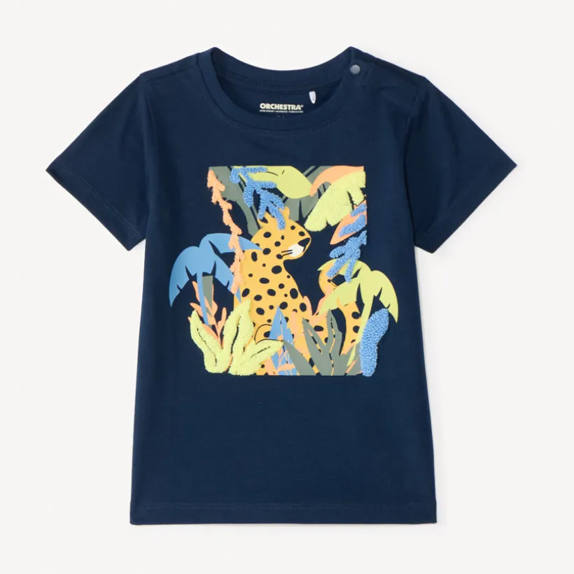 Korte mouwen T-shirt met leeuwenhuidprint voor babyjongen