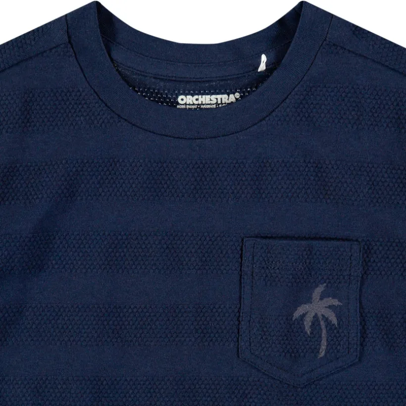 Korte mouwen T-shirt met palmprint en zakje