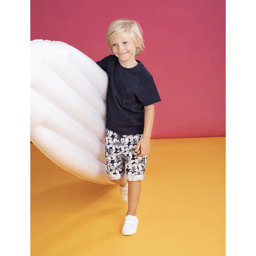 Korte mouwen T-shirt met palmprint en zakje
