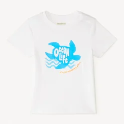 Korte mouwen T-shirt met reliëfprint voor babyjongen
