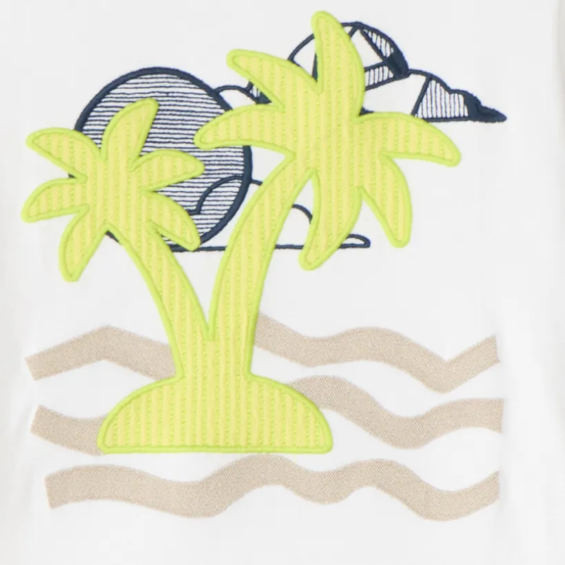 Korte mouwen T-shirt met speelse palmboom borduring jongens