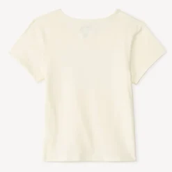 Korte mouwen T-shirt met strass en 3D bloemen meisjes