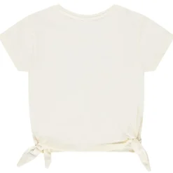 Korte mouwen T-shirt met toucan borduursel en knopen meisjes