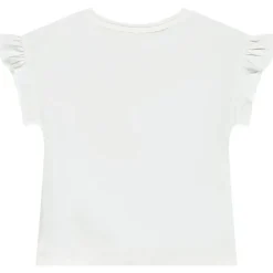Korte mouwen t-shirt met volant en fantasie borduursels voor meisjes