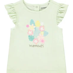 Korte mouwen T-shirt met volant en patches voor meisjes
