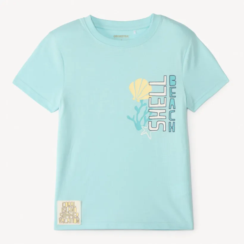 Korte mouwen T-shirt met zeethema jongens