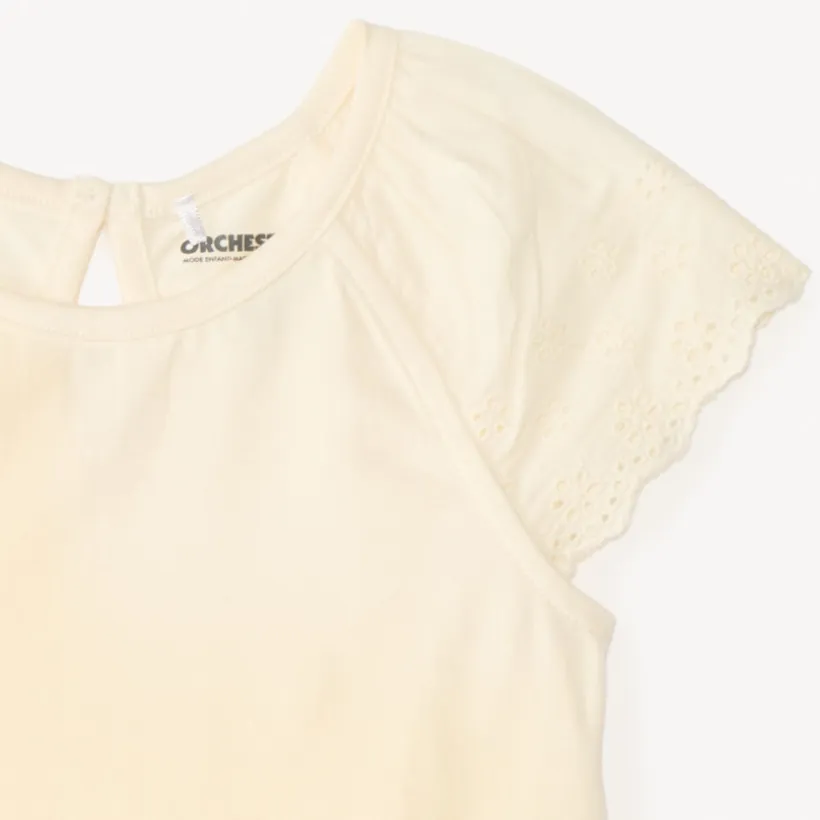 Korte mouwen T-shirt van effen popeline voor babymeisjes
