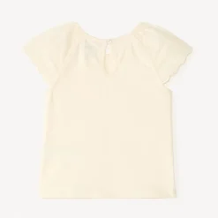 Korte mouwen T-shirt van effen popeline voor babymeisjes