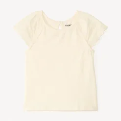 Korte mouwen T-shirt van effen popeline voor babymeisjes