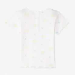 Korte mouwen T-shirt van geribde stof met fantasiedruk voor babymeisjes