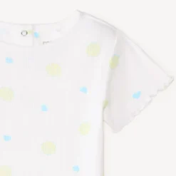 Korte mouwen T-shirt van geribde stof met fantasiedruk voor babymeisjes