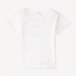 Korte mouwen T-shirt van geribde stof met fantasiedruk voor babymeisjes