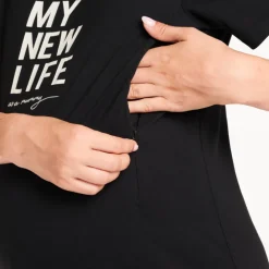Korte mouwen zwangerschap en borstvoeding T-shirt
