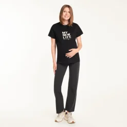 Korte mouwen zwangerschap en borstvoeding T-shirt