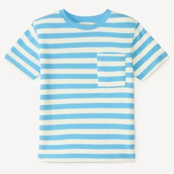 Korte mouw gestreept frotté T-shirt jongens