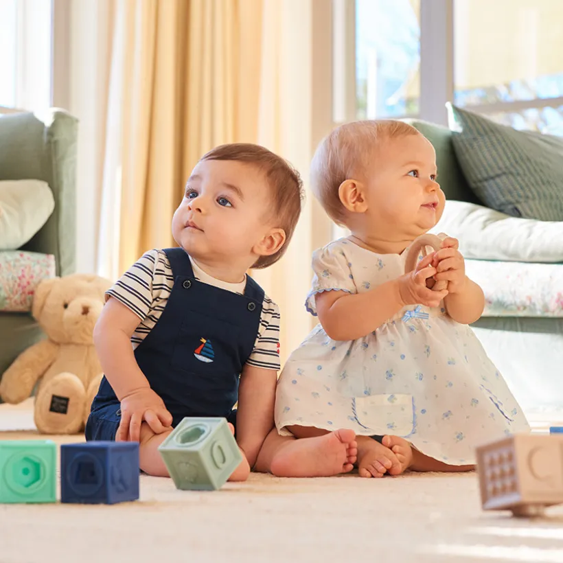 Korte mouw 2-in-1 jurk met bosbessenprint voor babymeisjes