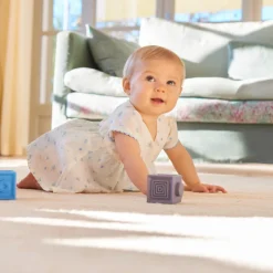 Korte mouw 2-in-1 jurk met bosbessenprint voor babymeisjes