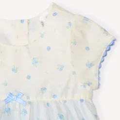 Korte mouw 2-in-1 jurk met bosbessenprint voor babymeisjes