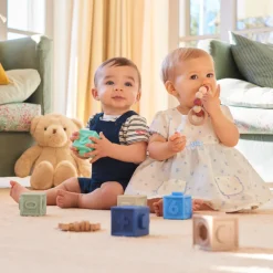 Korte mouw 2-in-1 jurk met bosbessenprint voor babymeisjes
