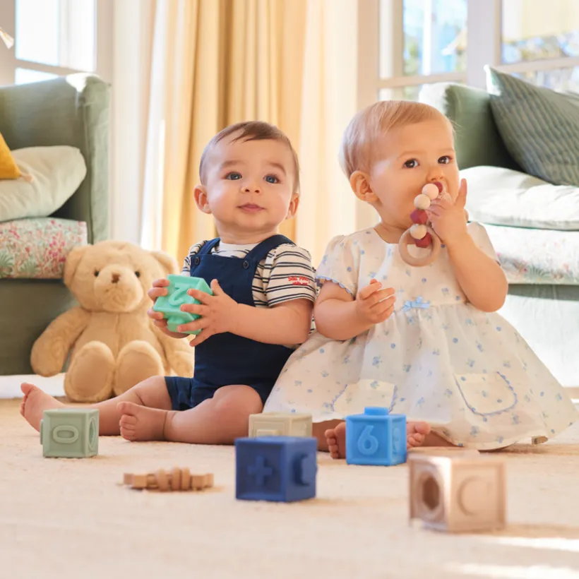 Korte mouw 2-in-1 jurk met bosbessenprint voor babymeisjes