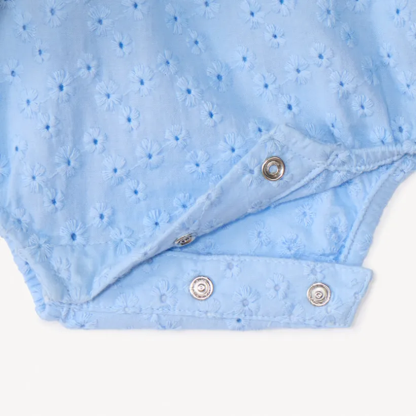 Korte mouw 2-in-1 jurk met bosbessenprint voor babymeisjes