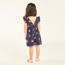Korte mouw jurk met volant en fantasieprint voor babymeisjes