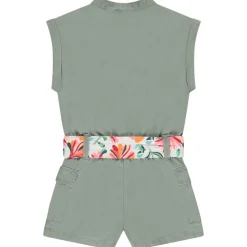 Korte mouwloze jumpsuit met gedrukte riem meisjes