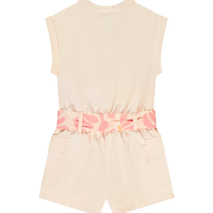 Korte mouwloze jumpsuit met gedrukte riem meisjes