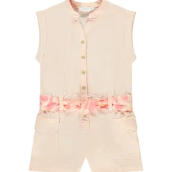 Korte mouwloze jumpsuit met gedrukte riem meisjes