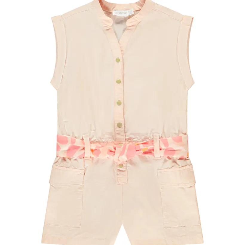 Korte mouwloze jumpsuit met gedrukte riem meisjes