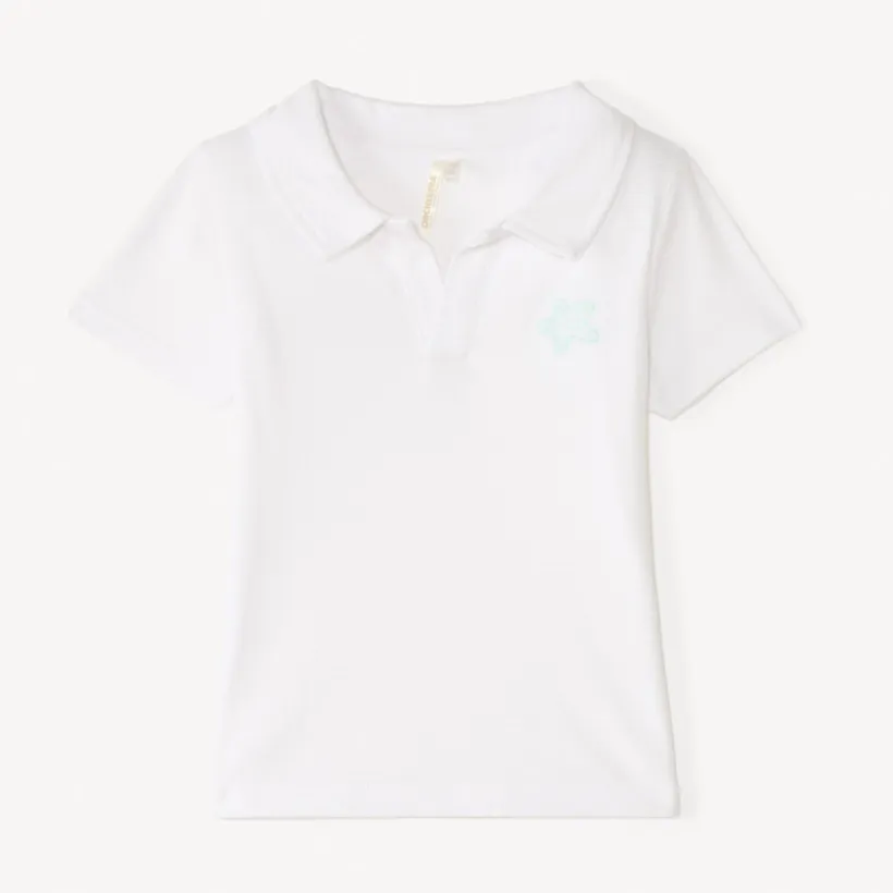Korte mouw polo in jacquard met geborduurde zee ster voor babyjongen