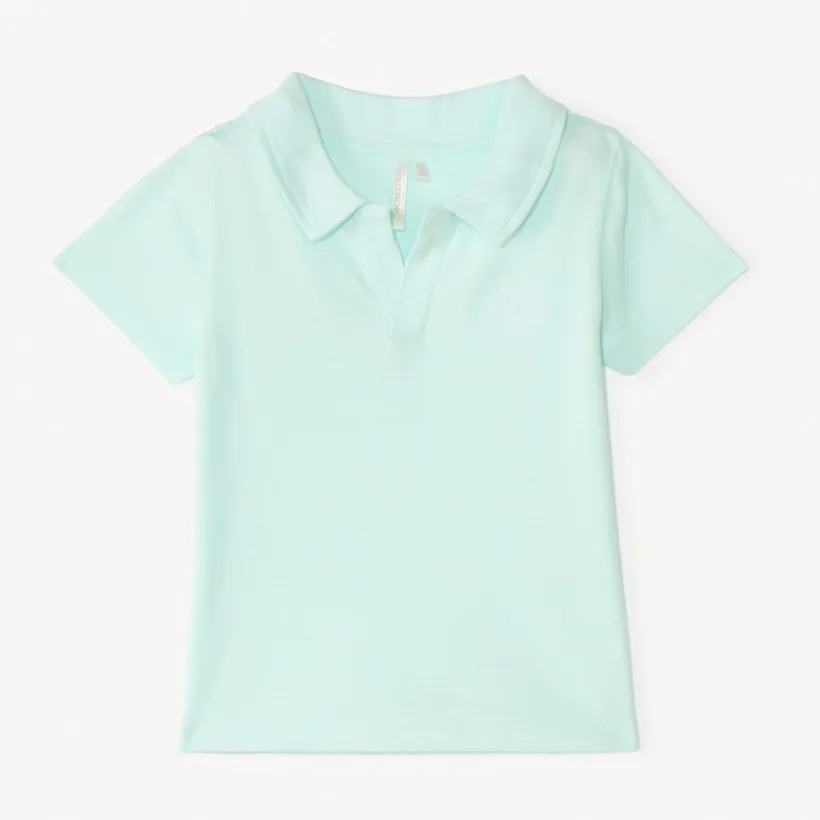 Korte mouw polo in jacquard met geborduurde zee ster voor babyjongen