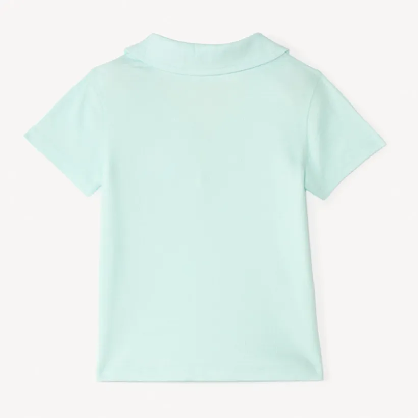 Korte mouw polo in jacquard met geborduurde zee ster voor babyjongen