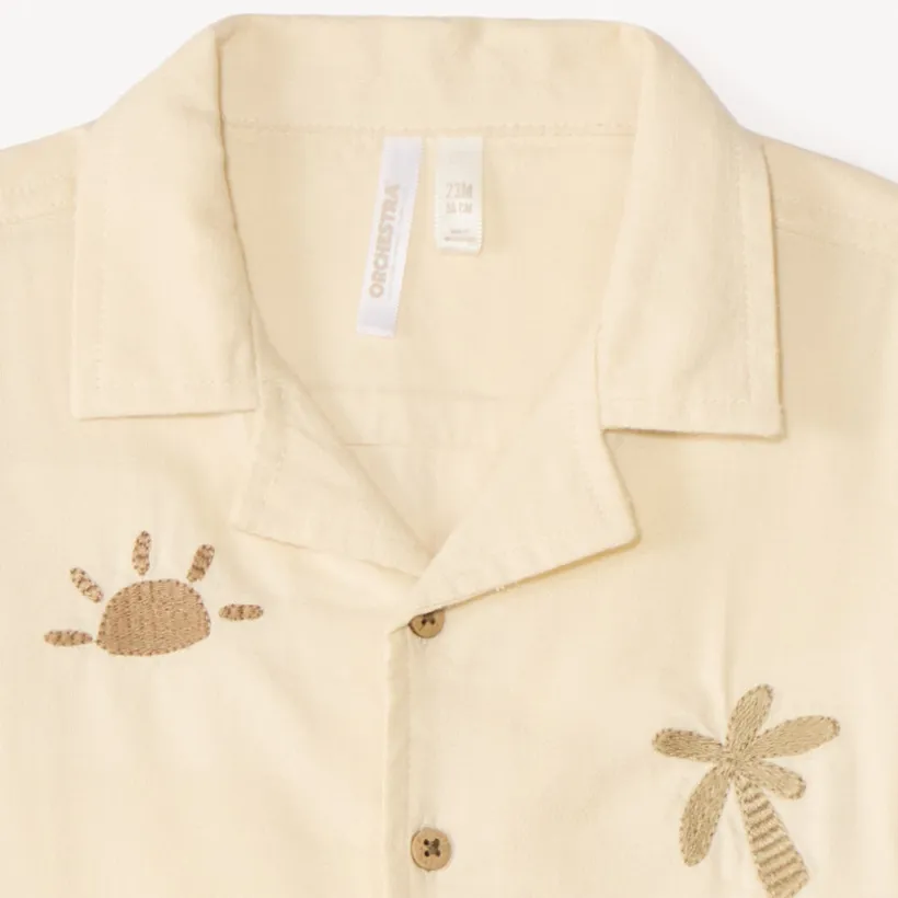 Korte mouw shirt met fantasie borduursel voor babyjongen